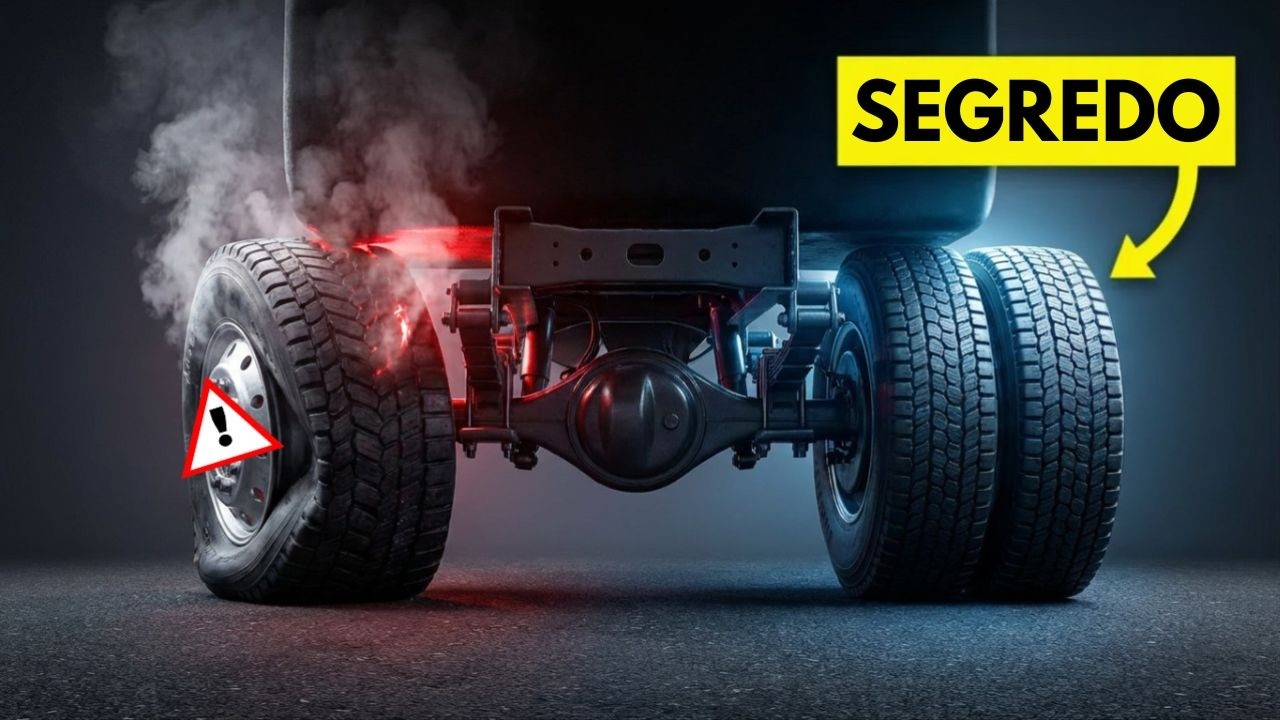 Por que os caminhões usam rodas duplas na parte traseira?