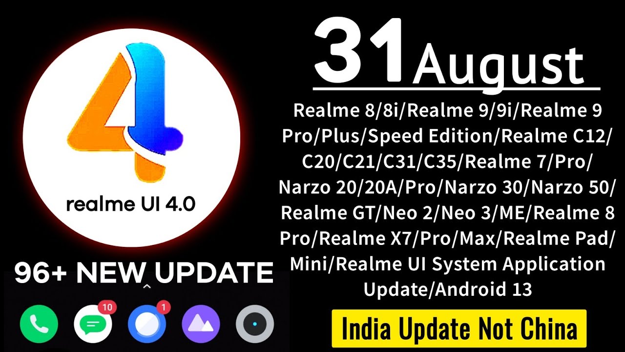 Realme August 2022 New Updates | Stable and Beta | Full Devices List | realme UI 4.0 Update ⚡⚡