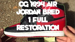 1994 AIR JORDAN BRED 1 FULL RESTORATION!
