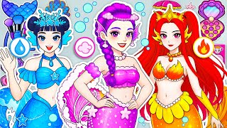 Paper Dolls DIY💖KPOP DEMON HUNTERS: Huntrix to Elements MERMAID Fashion Makeup Blind Bag Unboxing