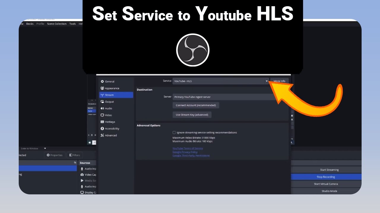 How to Set Service to Youtube HLS on OBS Studio [NEW] - YouTube