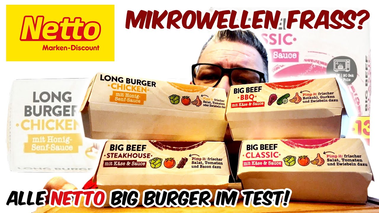 EHRLICHER TEST: SCHMECKEN DIE NEUEN AKTIONS BURGER von NETTO! Mikrowellen Burger - GEHT DAS?