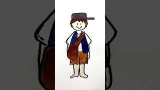 Johnny Appleseed Drawing in 60 Seconds #johnnyappleseed #drawing