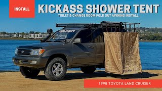 KickAss Shower Tent, Toilet & Change Room Fold Out Awning Install.   4K
