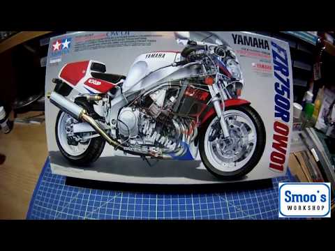 Tamiya's 1:12 scale 14058 Yamaha FZR750R (0W01) In Box Review