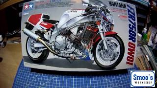 Tamiya's 1:12 scale 14058 Yamaha FZR750R (0W01) In Box Review