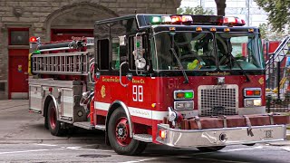 Chicago Fire Dept. Engine 98 (spare) & Ambulance 11 Responding