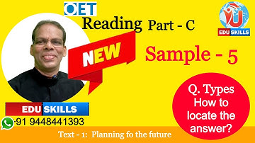 Edu Skills OET: Sample - 5: Reading Part - C: Text- 1:Tips & Tricks:  Planning for the future