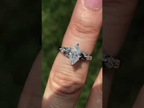 Round and Marquise Moissanite Woven Style Engagement Ring Setting ring video