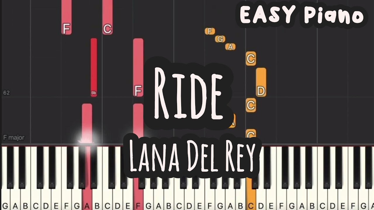 Lana Del Rey - Ride (Easy Piano, Piano Tutorial) Sheet - YouTube