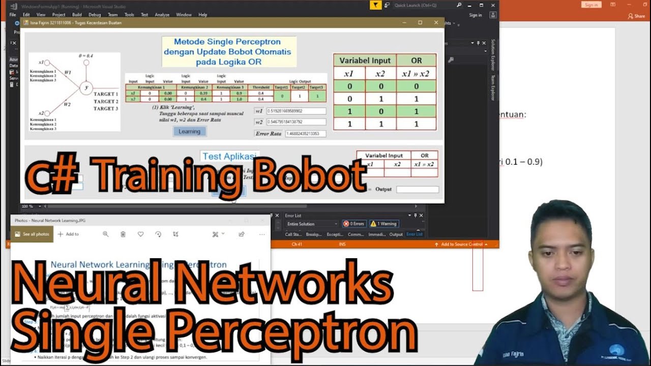 Neural Networks - Single Layer Perceptron in C# - YouTube