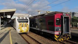 【雙彩繪】2019/11/27 新豐站 2537次信濃彩繪區間車 離站交會2194次里山2.0彩繪區間車