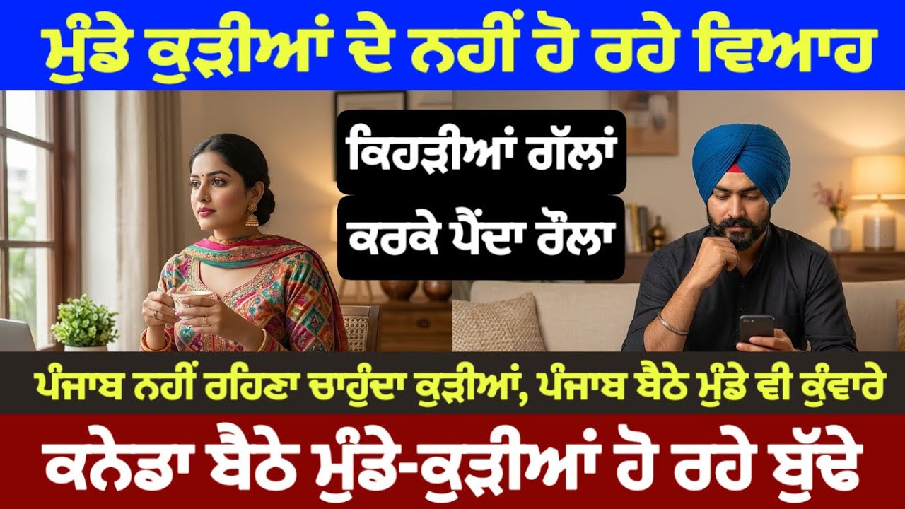 ⁣ਕਨੇਡਾ ਬੈਠੇ ਮੁੰਡੇ-ਕੁੜੀਆਂ ਹੋ ਰਹੇ ਬੁੱਢੇ, ਨਹੀਂ ਹੋ ਰਹੇ ਵਿਆਹ। ਕਿਹੜੀਆਂ ਗੱਲਾਂ ਕਰਕੇ ਪੈਂਦਾ ਰੌਲਾ। 