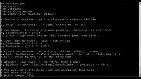 5 Minute Intro to perls WebService::YouTube::Videos