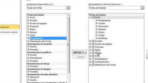 Habilitar ficha programador excel
