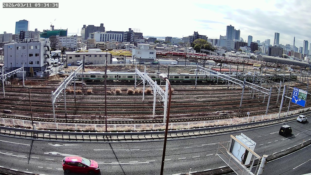 【Live】 鉄道ライブカメラ3　横浜市　東神奈川駅近くJR＆京急線が一望できる絶景ライブ配信　車両基地　サンライズ　国道1号線　渋滞情報　お天気カメラ　夜景　H.view