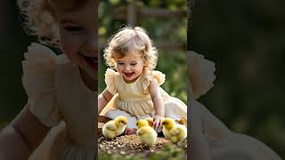 Girl Feeding Chickens