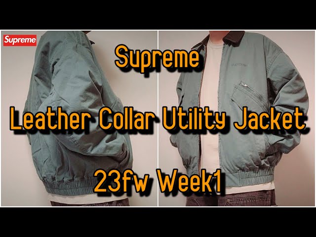 Supreme Leather Collar Utility Jacket