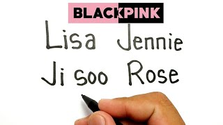 KEREN, cara menggambar kata lisa, ji soo, jennie, rose , menjadi anggota kpop blackpink