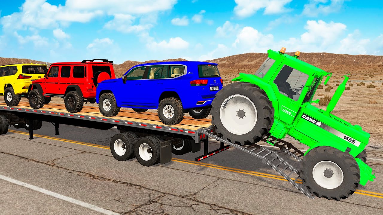 Flatbed Truck Mcqueen | Transportation with Truck - Pothole vs Car 