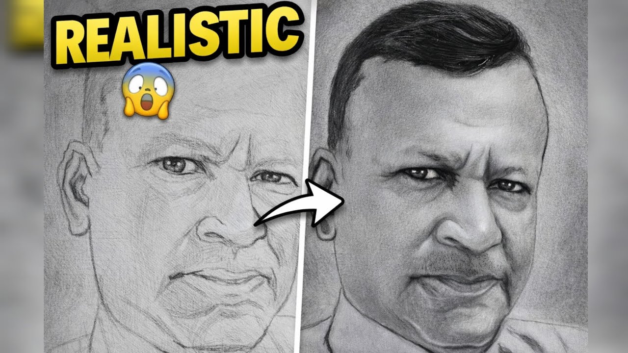 How I Drew This Realistic Face with Charcoal ✏️ | Full Tutorial