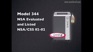Model 344 Level 8 Paper Shredder with Particles Smaller than NSA Requirements
