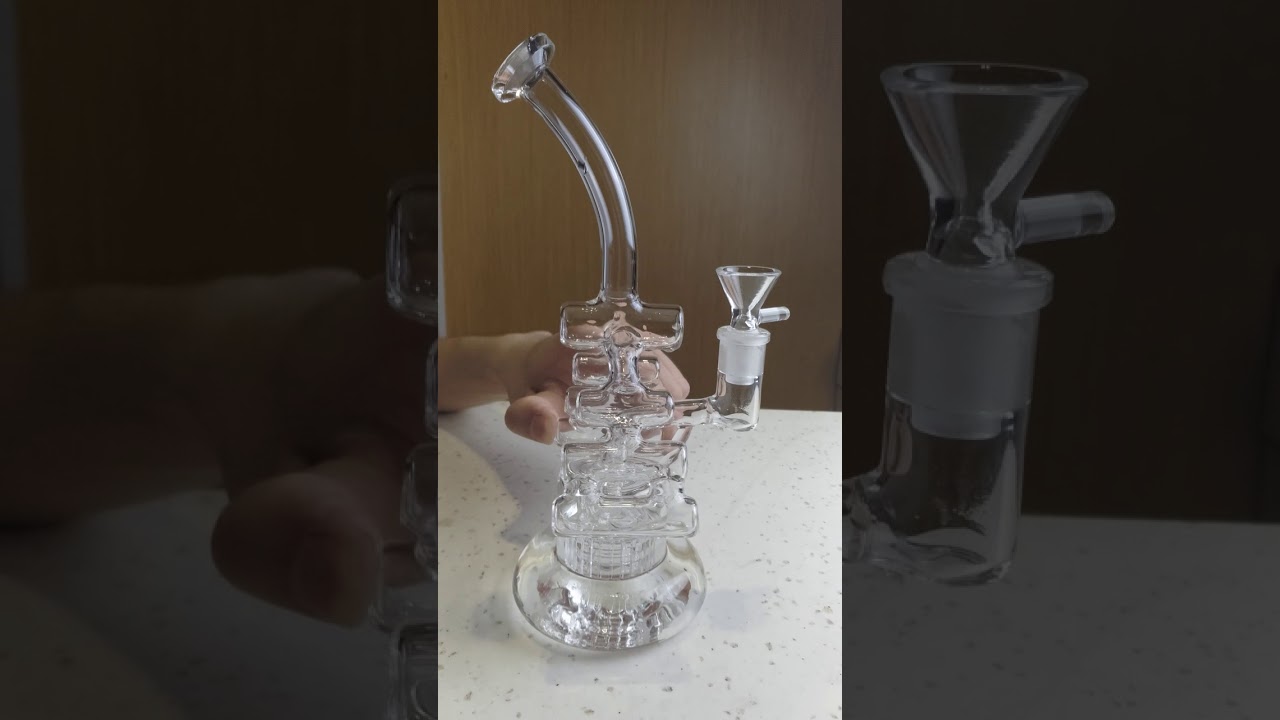 8.6" inches Tall Violin Bongs with Matrix Perc  Recycler Glass Water Pipes Bongs