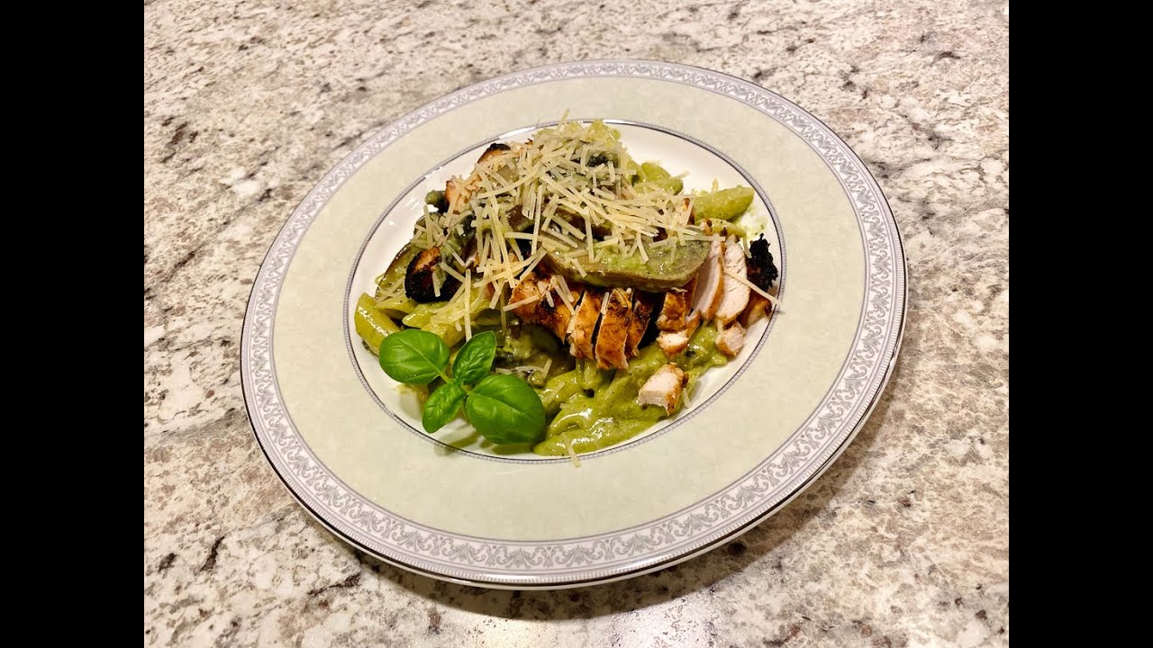 Homemade Pesto Chicken Portobello Pasta YouTube
