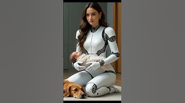 Beautiful AI humanoid robot interaction with baby #ai #trending