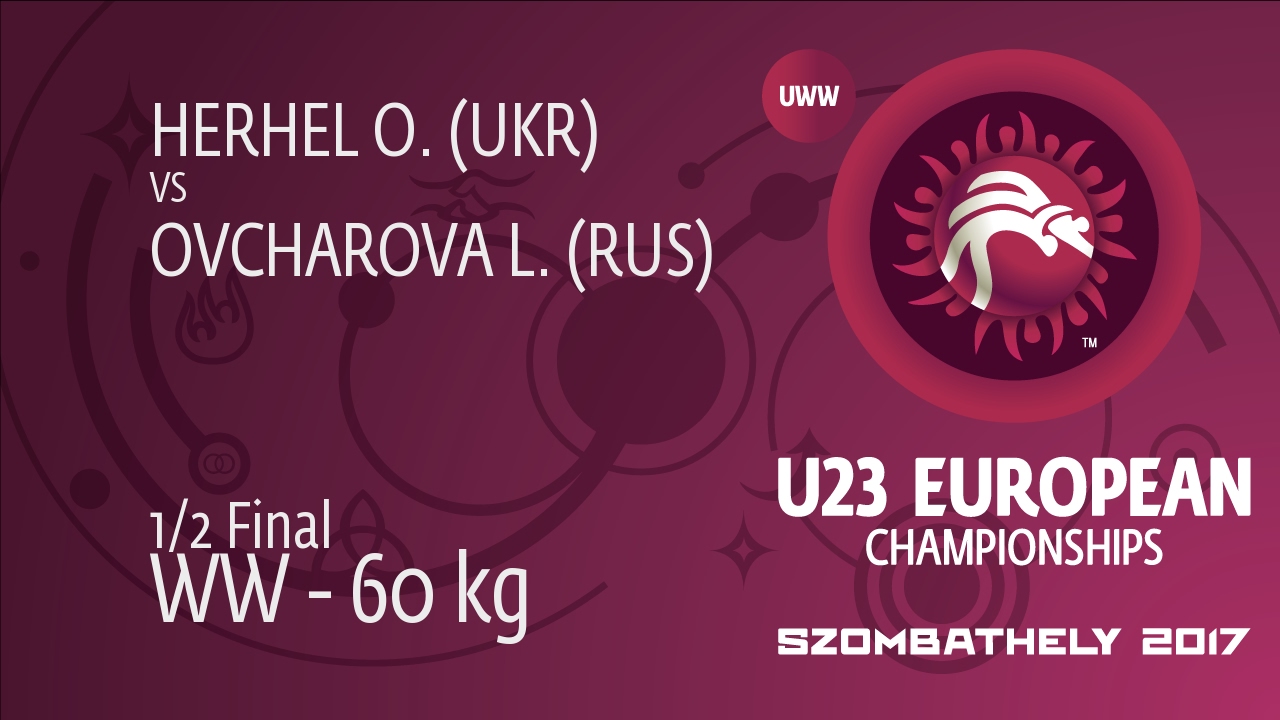 1/2 WW - 60 kg: L. OVCHAROVA (RUS) df. O. HERHEL (UKR) by TF, 14-4