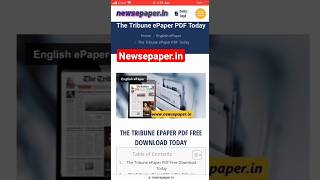 How Read & Download the tribune epaper pdf... #newspaper #epaperpdf #dailynewspaper #dailynewshorts screenshot 1