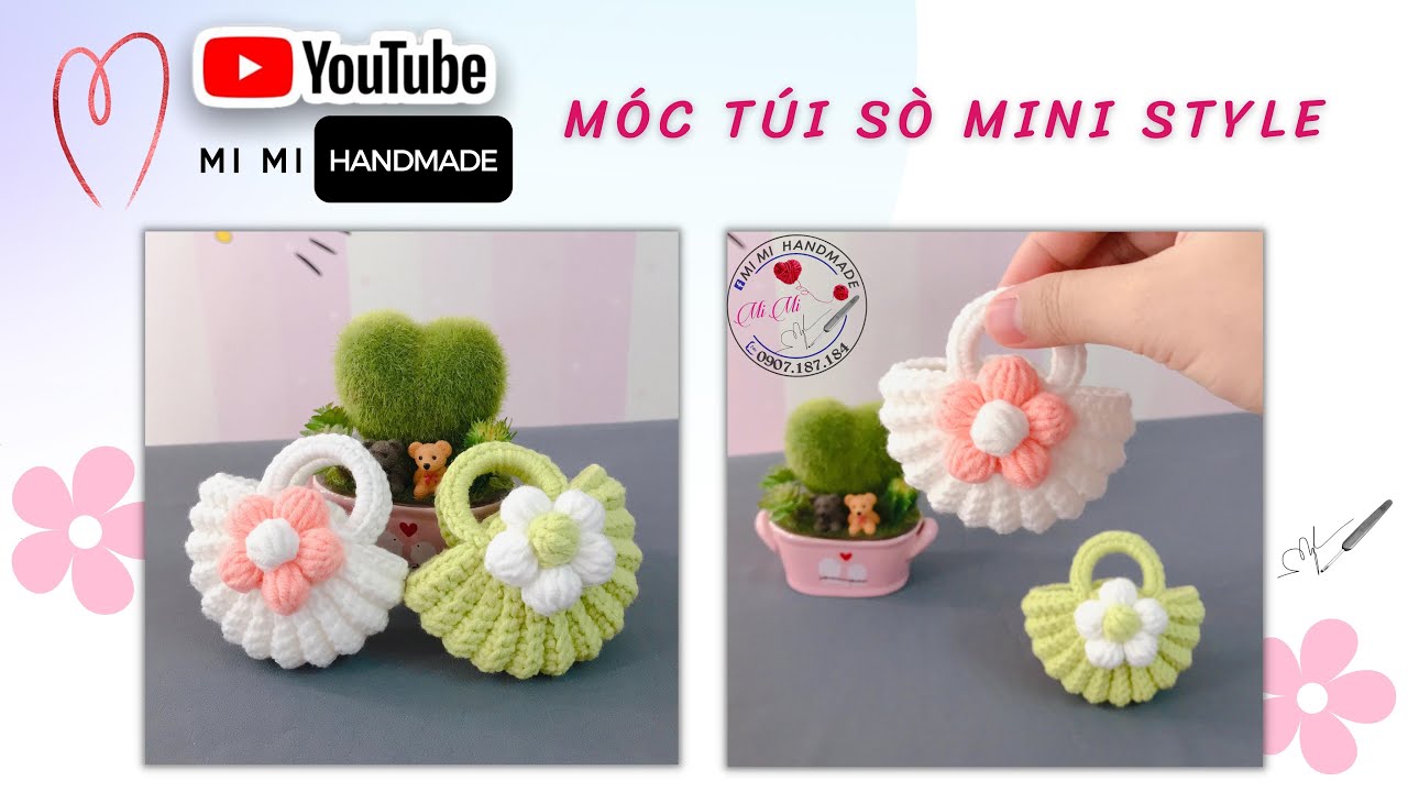 Móc Móc Khóa Túi Sò Mini 🐚 Style Siêu Xinh | Cute Seashell Bag Keychain | Mimi Handmade