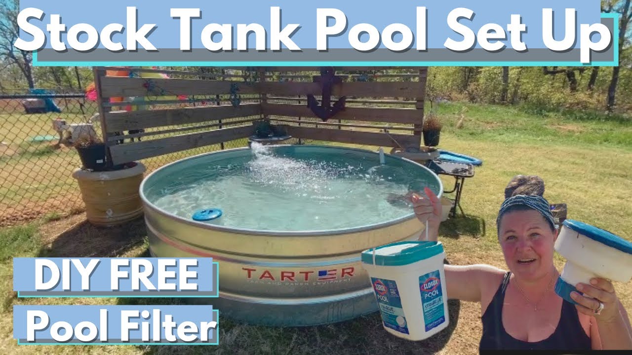 Stock Tank Pool Set Up: Spring Start Up |Cleaning Stock Tank Pool| Setting Up for Summer Plunge Pool