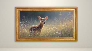 Fawn in the meadow | FRAME TV ART 4K | Impressionist Wildlife Oil Painting for TV Screensaver (3H) screenshot 4