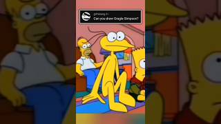 👀💛🎨 Drawing Graggle Simpson | Weird Simpsons Meme Art #Shorts