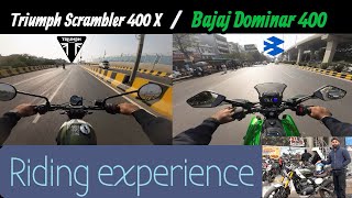 Bajaj Dominar 400 Vs Triumph Scrambler 400 X Speed Test
