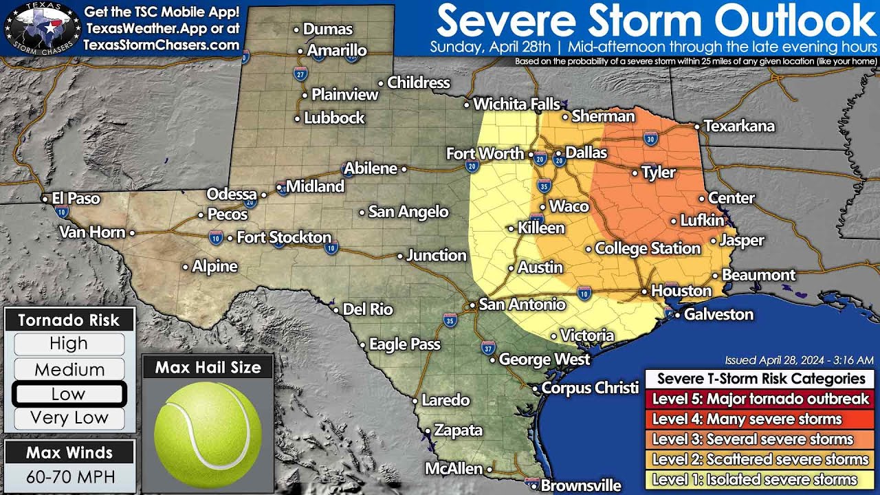 Severe Storm Risk shifts into East Texas This Afternoon & Tonight - YouTube