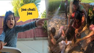 OMG hayaan bolan lag pya | Raman nu kehnda tu chali jaa 😳 | Holi vich hoyi ladai | unedited vlog