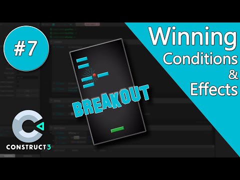 Construct 3 Tutorial part 7 - Brick Breaker / Breakout Game - Win Logic & Debug Controls - no coding