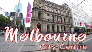 【4K UHD MELBOURNE AUSTRALIA】 Morning Walking Through Melbourne City Centre Bourke Street Mall