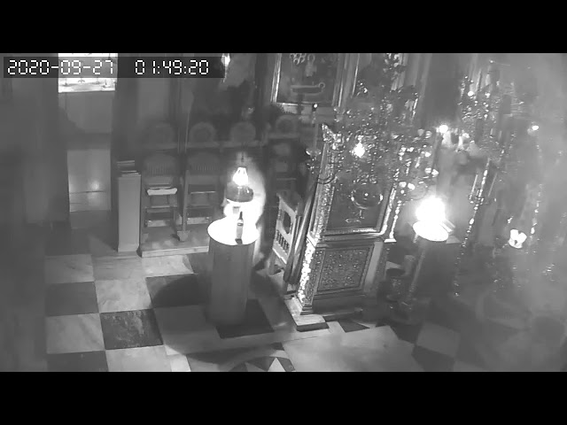 Земљотрес у време бденија Часног крста у храму Протатос на Светој Гори, 27. септембра 2020.