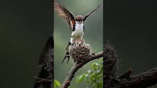 The mother bird's protection in the wind and rain.❤️ #shortsviral #shortsfeed #shortsvideo #shorte