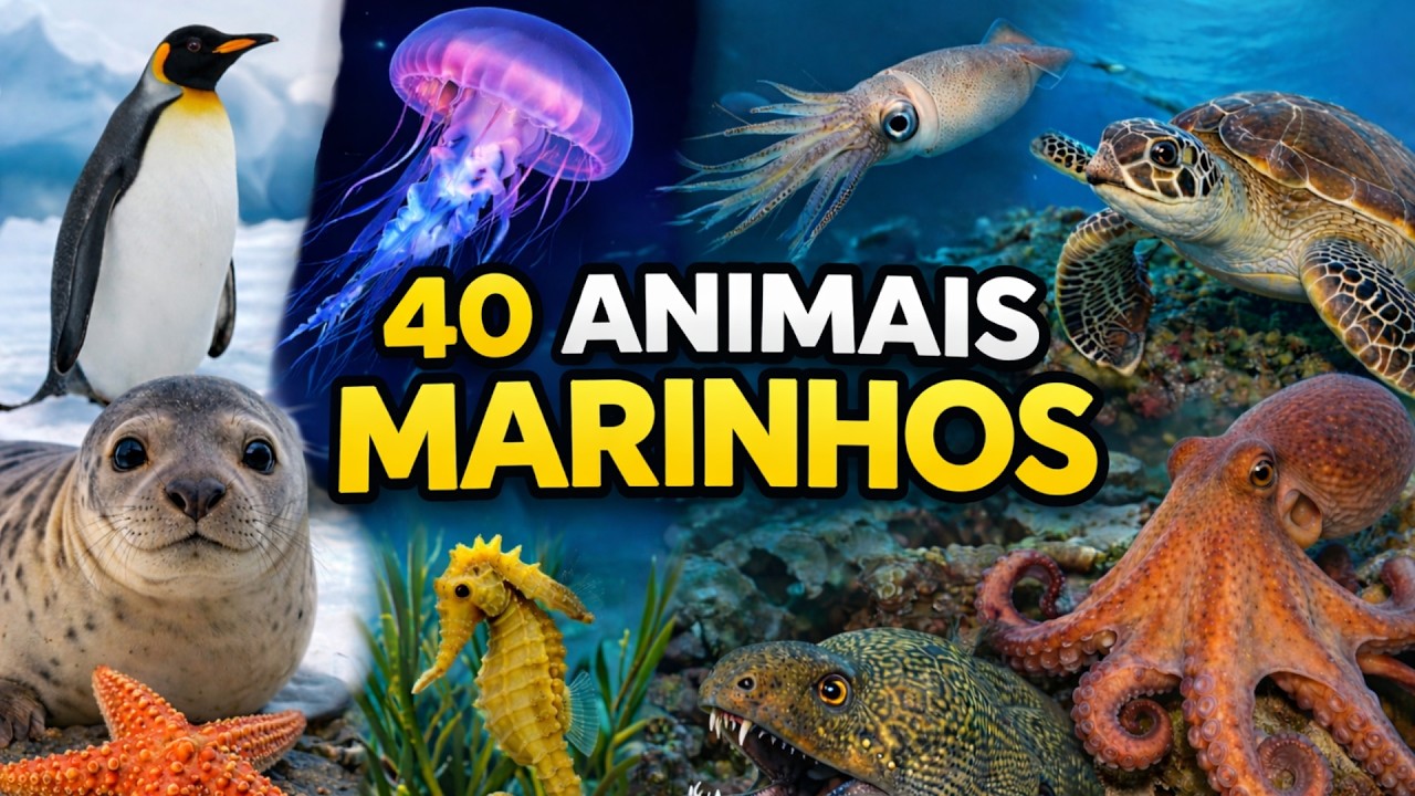40 Animais Marinhos para Crianças 🌊 Aprenda os Nomes dos Animais do Mar ...