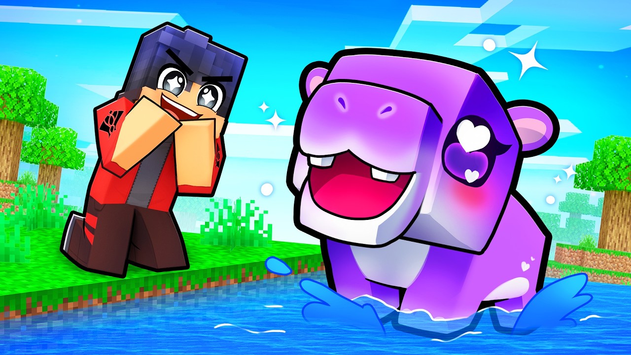 Playing as a HUNGRY HIPPOMUS in Minecraft!