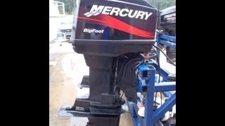 6M3910 Used 2002 Mercury 60ELPTO 60HP BigFoot 2-Stroke Outboard Boat Motor 20" Shaft