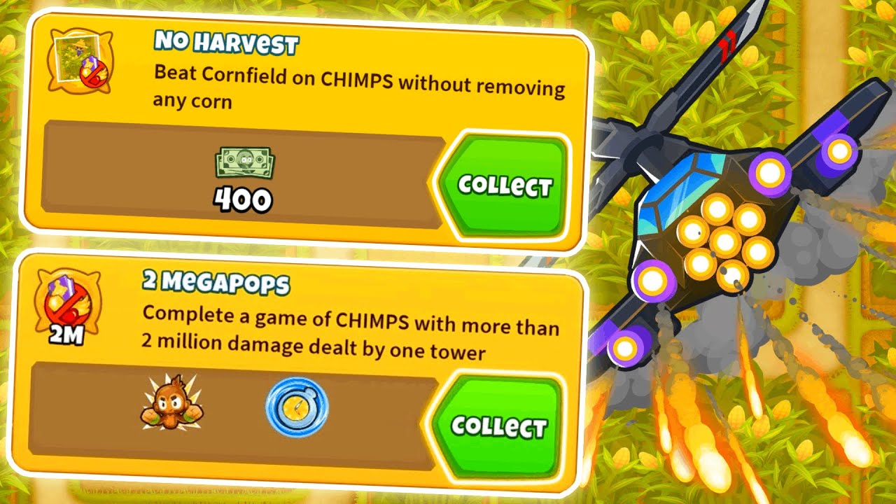 No Harvest and 2 Megapops Acheivement In 1 game! (Bloons TD 6)