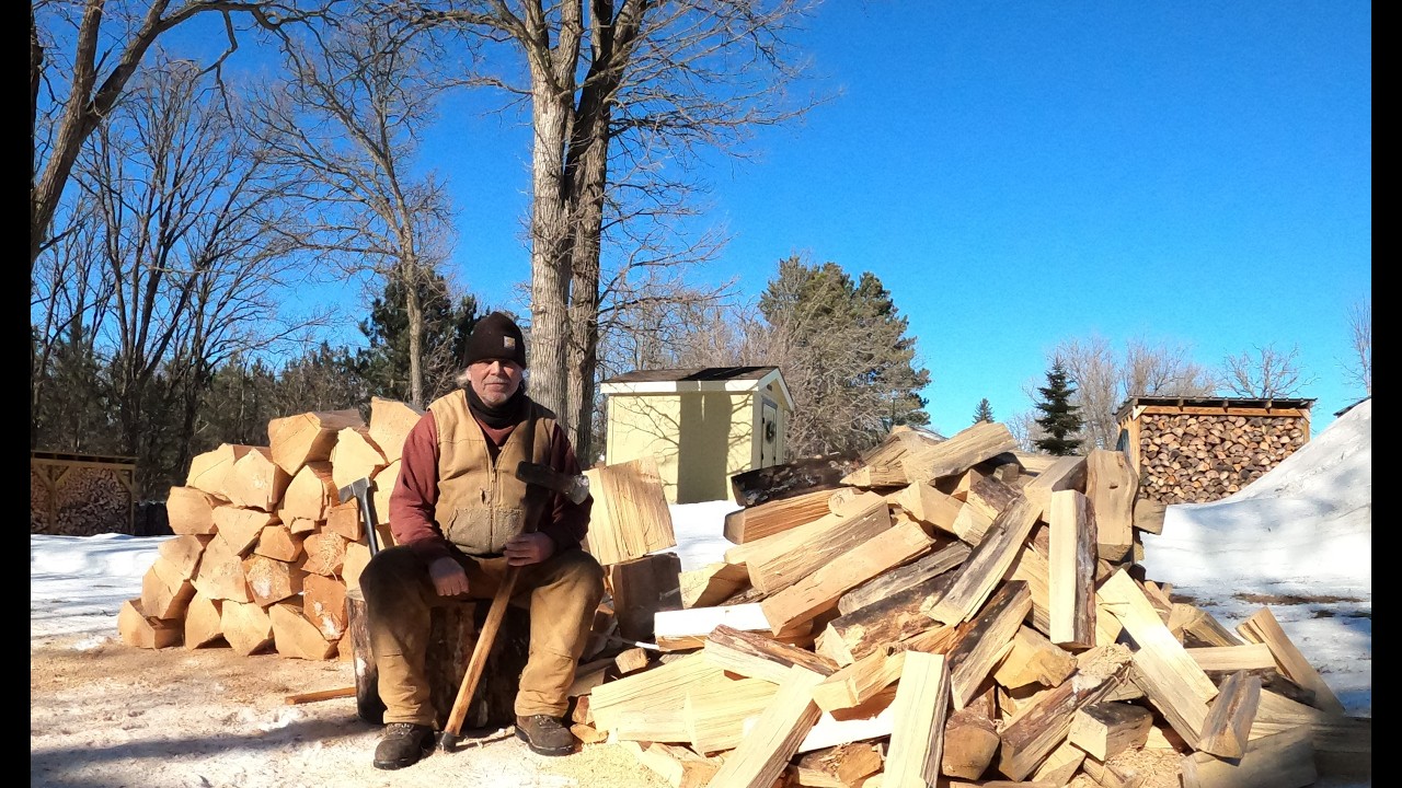 Splitting Firewood and carving blocks