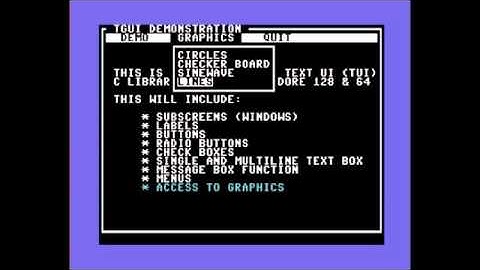 Commodore 64 128 TUI Text User Interface