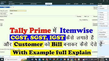 GST in Tally Prime | Tally Prime me GST kaise lagaye | Tally Prime me gst item par kaise lagaye