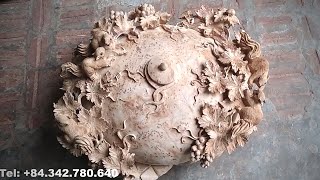 Wood Carving | Squirrel Family And Grapes | Wood Carving 1999